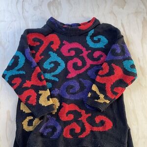 Vintage Kathryn Deene Sweater Womens 22/24 Multicolor Mock Neck Knit Hong Kong